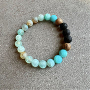 Aqua blue fire agate - diffuser bracelet