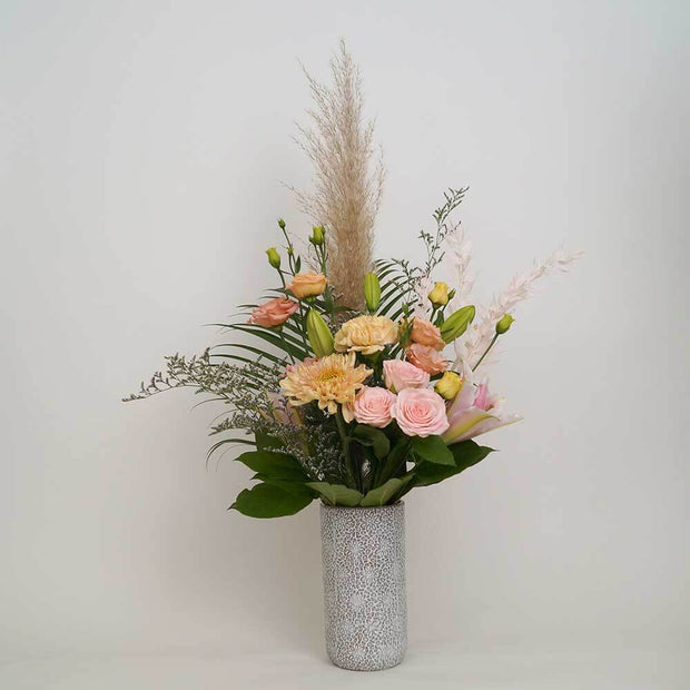 Soft toned vase arrangement