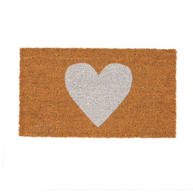 White heart doormat