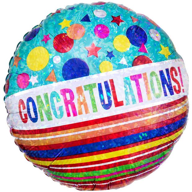 Congratulations Classic" helium balloon - timeless design for celebrating all types of achievements.