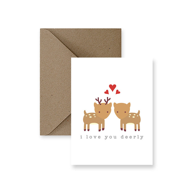 The I Love You Deerly Greeting Card is a great gift for any occasion. You can use it to tell your friend that you are thinking of them, and it’s the perfect way to show someone how much you care while doing something nice for the world at the same time.