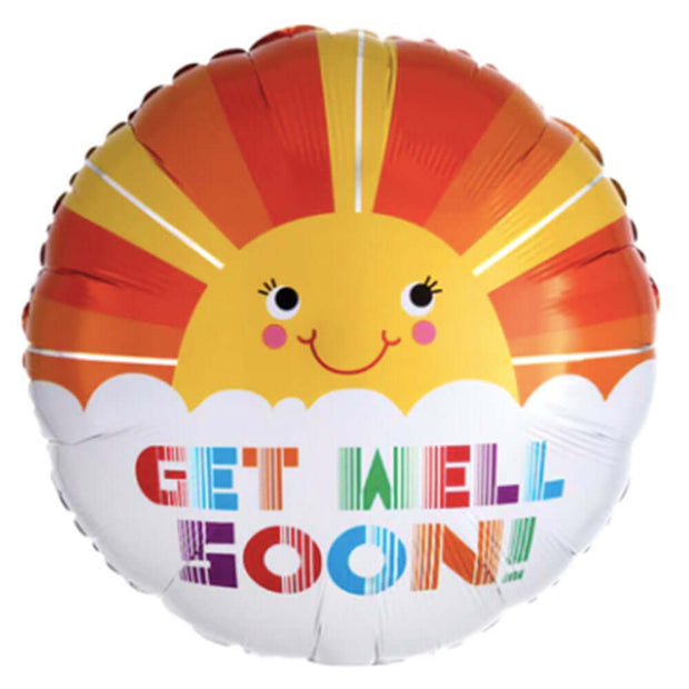 "Smiley Sunshine" helium balloon with a vibrant sun design, bringing cheer and warmth.